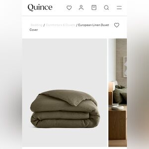 Quince European Linen Duvet Cover - NEW Olive Color